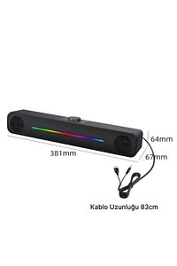 E-3544 Telefon Bilgisayar Tablet Rgb Stereo Usb Hoparlör Soundbar ürün fotoğrafı
