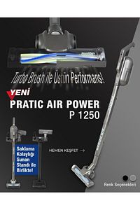 Pratic Aır Power P 1250 Antrasit Torbasız Dönebilen Turbo Başlıklı Dikey Süpürge . ürün fotoğrafı