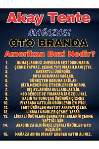 Tüm Araçlara Uyumlu Olarak Dikilir Oto Branda Yazlık Amerikan Bezi Türü ürün fotoğrafı