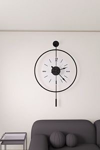 Siyah Luxry Şefaf (YENİ TAMPERLİ KIRILMAZ CAM) - (50X75CM) Metal (MOBİLYA) Duvar Saati ürün fotoğrafı