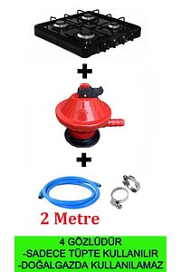 4 Lü Set Üstü Lpg Tüplü Ocak 4 Gözlü Tüplü Ocak Tezgah Set Üstü Ocak ürün fotoğrafı
