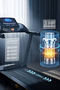 Pasifik Koşu Bandı - 2.50 Hp, Katlanılabilir, Kolay Kurulum, Led Gösterge, 0.8-14 Km/sa ürün fotoğrafı