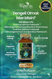 Postbiyotik 210 Milyar Cfu Rhamnosus & Plantarum Sindirim (21Kapsül & 700mg) | Akıllı Gıda Takviyesi ürün fotoğrafı