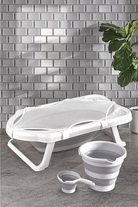 Fileli Gri Katlanır Banyo Seti Uf ürün fotoğrafı