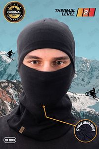Siyah Kar Maskesi Termal Kışlık Bere Boyunluk Motorcu Kask Bere Unisex Balaklava ürün fotoğrafı