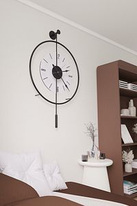 Siyah Luxry Şefaf (YENİ TAMPERLİ KIRILMAZ CAM) - (50X75CM) Metal (MOBİLYA) Duvar Saati ürün fotoğrafı