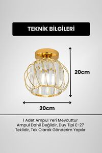 Bella Luce Model Gold Kaplama Kristal Taşlı Metal Gövde Modern Her Alana Uygun Lüx Plafonyer Avize ürün fotoğrafı