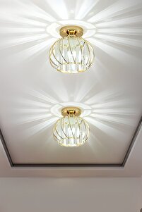 Bella Luce Model Gold Kaplama Kristal Taşlı Metal Gövde Modern Her Alana Uygun Lüx Plafonyer Avize ürün fotoğrafı