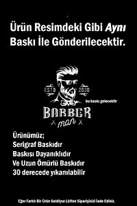 Profesyonel Berberler Için Özel Tasarım Eko Seligraf Baskılı Saç Kesim Önlüğü Örtüsü Penuar - No4 ürün fotoğrafı