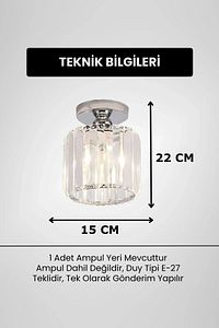 Chiaro Forte Model Krom Renk Kaplama Kristal Taşlı Metal Gövde Luxury Serisi Modern Plafonyer Avize ürün fotoğrafı