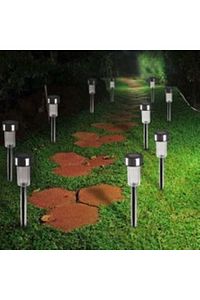 10'lu Güneş Enerjili Led Bahçe Yolu Lambası- Solar Aydınlatma Ip44 Su Geçirmez Renkli Işık Seti ürün fotoğrafı