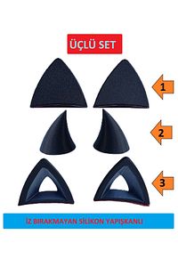 Kask süsü -3 lü set Kedi kulağı,kask boynuzu ve Rüzgar Tutmaz kedi kulağı sağ sol takım-siyah ürün fotoğrafı
