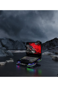 Prote R6 Rgb 6 Fanlı Telefon Standlı Yükseklik Ayarlı 17 Inç Notebook Soğutucu Stand ürün fotoğrafı