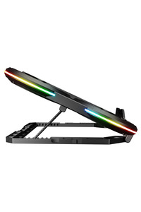 Prote R6 Rgb 6 Fanlı Telefon Standlı Yükseklik Ayarlı 17 Inç Notebook Soğutucu Stand ürün fotoğrafı