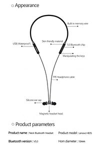HE05 Bluetooth 5.0 Chip Kulaklik Kablosuz Stereo Spor Manyetik Kulaklik Su Geçirmez Kulaklik ürün fotoğrafı