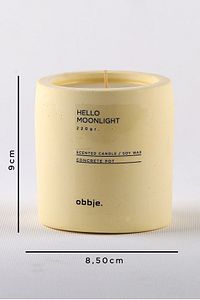 Vanilla & Marshmallow Kokulu, Dekoratif Beton Mum, Dikey Form Tek Fitil ürün fotoğrafı
