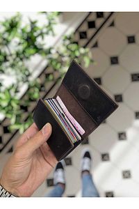 Visso 660 Hakiki Deri Mıknatıslı Kapak Akordeon Kartlık Kadın Erkek Kartlık Cüzdan Çanta ürün fotoğrafı