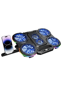 Prote R6 Rgb 6 Fanlı Telefon Standlı Yükseklik Ayarlı 17 Inç Notebook Soğutucu Stand ürün fotoğrafı