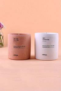 Vanilla & Marshmallow Kokulu, Dekoratif Beton Mum, Dikey Form Tek Fitil ürün fotoğrafı