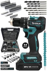 21v Çift Akü Kömürsüz Motor Çelik Mandren Darbeli Akülü Vidalama Şarjlı Matkap ürün fotoğrafı