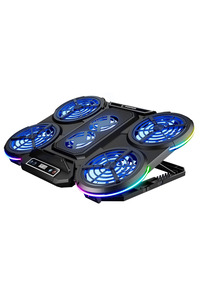 Prote R6 Rgb 6 Fanlı Telefon Standlı Yükseklik Ayarlı 17 Inç Notebook Soğutucu Stand ürün fotoğrafı