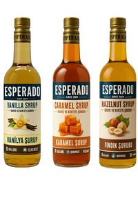 Şekersiz Sugar Free Vanilya*karamel*fındık Aromalı Kahve Şurubu 750 Mlx3 Adet ürün fotoğrafı