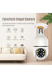 Ampul Güvenlik Kamerası | FHD Görüntü | Hareket Takipli | WiFi Bağlantılı | Gece Görüşlü Kamera ürün fotoğrafı