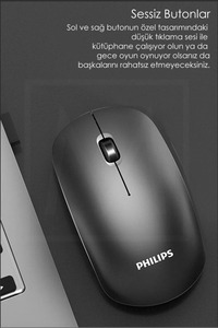 M221 Sessiz Kablosuz Wireless Mouse Pil Hediyeli Siyah 2.4ghz 1200 Dpi ürün fotoğrafı