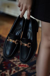 Kadın Loafer Makosen Casual Tokalı Günlük Ayakkabı Tonyas Siyah ürün fotoğrafı