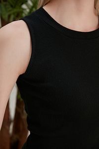 Kadın Siyah Beyaz Halter Yaka 2'li Crop Bluz ürün fotoğrafı