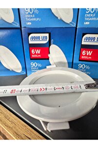 (1 Adet ) 6 Watt Led Spot Lamba Beyaz Kasa 6500k Beyaz Işık ( Delik Çapı 6,5 Cm ) ürün fotoğrafı
