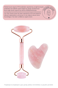 Pembe Kuvars Face Roller Ve Kalp Gua Sha Yüz Masaj Aleti Seti Değerli Doğaltaş Sertifikalı ürün fotoğrafı
