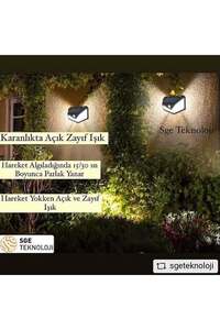 Solar Güneş Enerjili Beyaz Işık 100 Led Hareket Sensörlü 4 Taraflı Bahçe Garaj Ev Aydınlatma Lambası ürün fotoğrafı