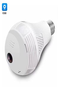 Gerçek 1080P FHD Ampul Kamera Balık Gözü Lens 360° Panoramik Ev Güvenlik Kamerası + 32GB Hafıza Kart ürün fotoğrafı