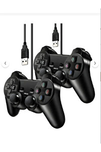 İkili Usb Kablolu Joystick Gamepad Oyun Kolu Konsolu PC PS3 Bilgisayar Laptop Uyumlu Wİn 7 Astakos ürün fotoğrafı