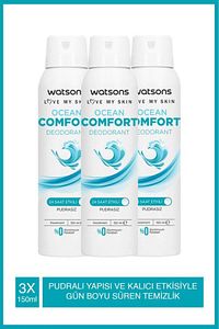 Ocean Comfort Deodorant Sprey Pudrasız 150 ml X3 Adet ürün fotoğrafı