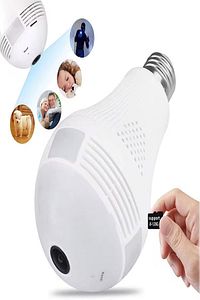 Gerçek 1080P FHD Ampul Kamera Balık Gözü Lens 360° Panoramik Ev Güvenlik Kamerası + 32GB Hafıza Kart ürün fotoğrafı