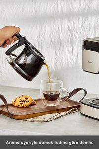 Just Coffee Aroma 2 In 1 Filtre Kahve Ve Çay Demleme Makinesi Bej ürün fotoğrafı