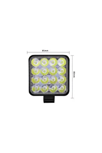 Off Road Sis Farı - Lamba 16 Led Kare Çalışma Lambası 2 Adet ürün fotoğrafı
