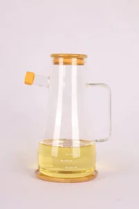 Bambu Kapaklı 900ml Borosilikat Cam Yağlık ürün fotoğrafı