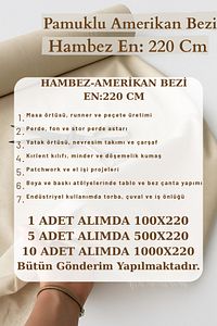 Amerikan Bezi Kumaş - Ham Bez Kumaş - Punch Kumaş - Kırlent-Masa Örtüsü - Runner-Astar-Döşemelik Bej ürün fotoğrafı