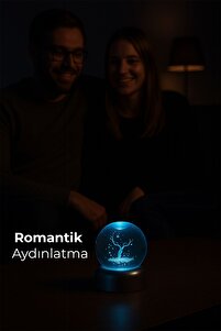 3d Geyikli Işıklı Cam Küre Glrshop ürün fotoğrafı