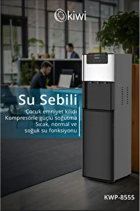 Su Sebili Gizli Damacanalı ( Sıcak -Soğuk -Ilık ) Kwp-8555 Siyah ürün fotoğrafı