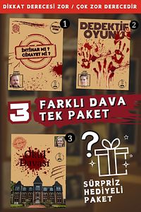Dedektif Oyunu Çözümleme-suçluyu Bulma-katili Bulma-gizem-3'lü Set ürün fotoğrafı