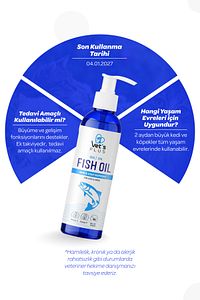 Kedi Ve Köpekler Için Balık Yağı 200ml (OMEGA 3 VE 6 ILE TÜY VE CİLT SAĞLIĞI DESTEKLEYİCİ) ürün fotoğrafı
