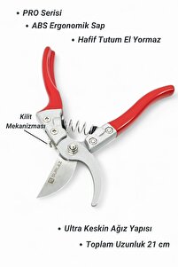 Pro Budama Makası Bağ Makası Kırpma Makası 18 cm ürün fotoğrafı