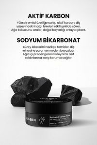 Aktif Karbonlu Diş Beyazlatıcı Toz | Sigara, Çay & Kahve Lekelerine Karşı | Doğal Formül | 50g ürün fotoğrafı
