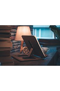 Ahşap Kitap Okuma ve Tablet Standı Ceviz ürün fotoğrafı