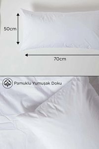 Pamuklu Overlok Dikim 50x70 Beyaz Iç Astar, Fermuarlı Yastık Kılıfı, 10'lu Yastık Şiltesi ürün fotoğrafı