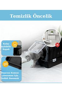 Büyük Boy Kapalı Kedi Tuvaleti ürün fotoğrafı